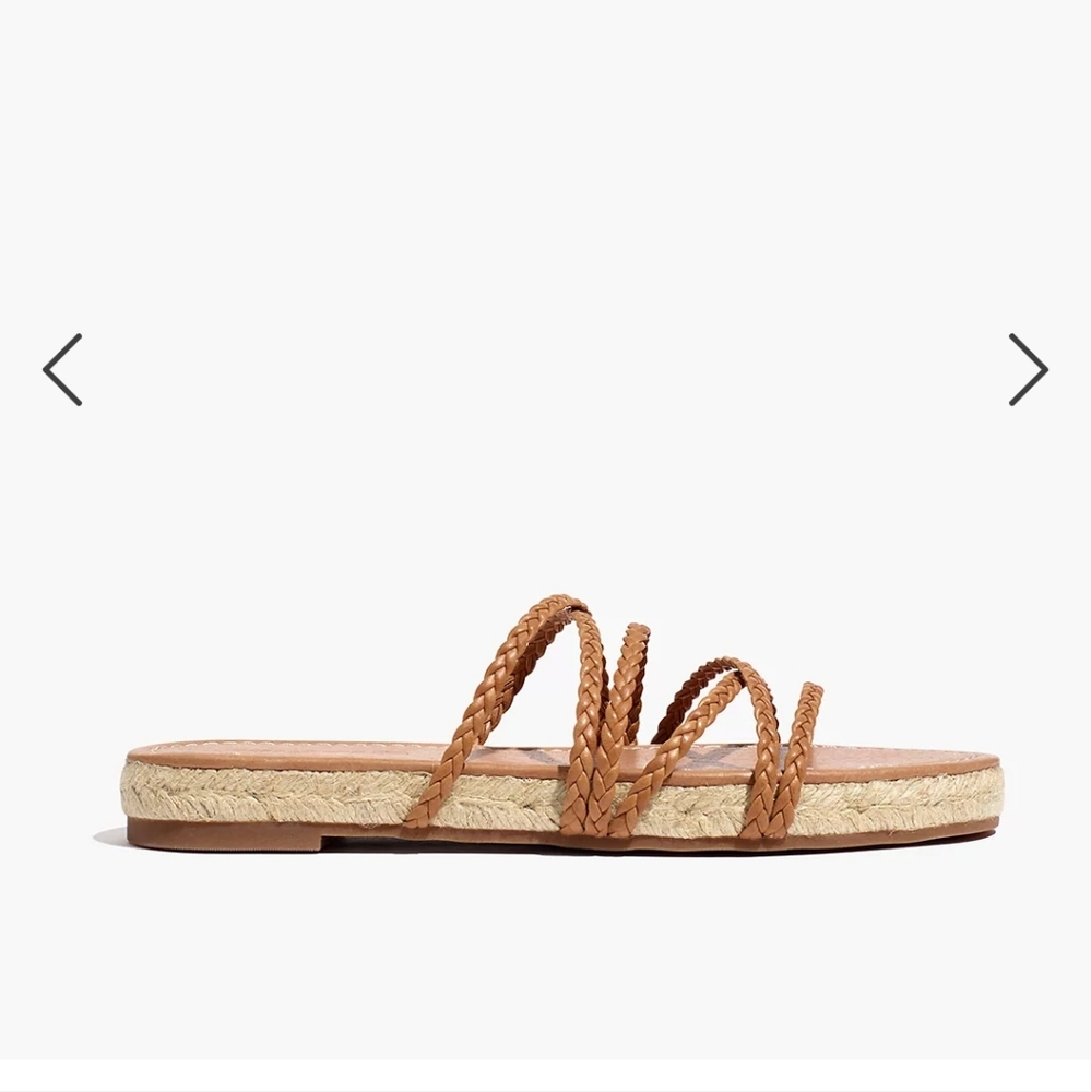 Madewell Tan Braided Espadrille Slide Sandals View 6